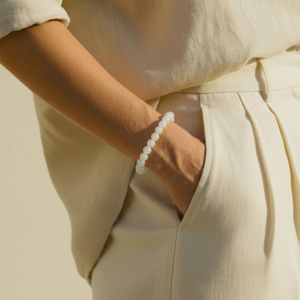 Bracelet Allure — Agate blanche