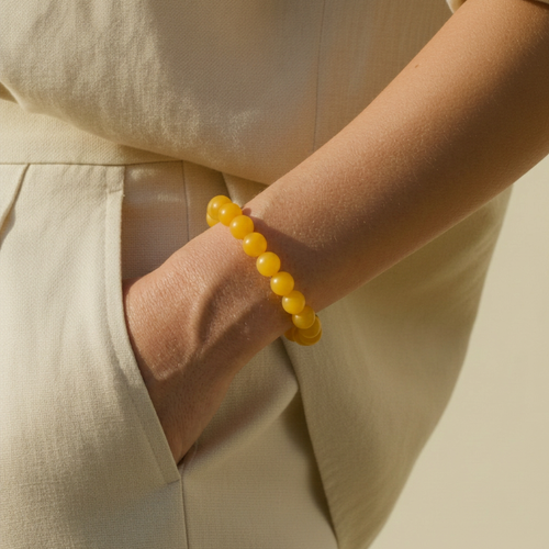 Bracelet en agate jaune naturelle
