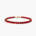 Bracelet fin en agate rouge naturelle — Perles 3 mm