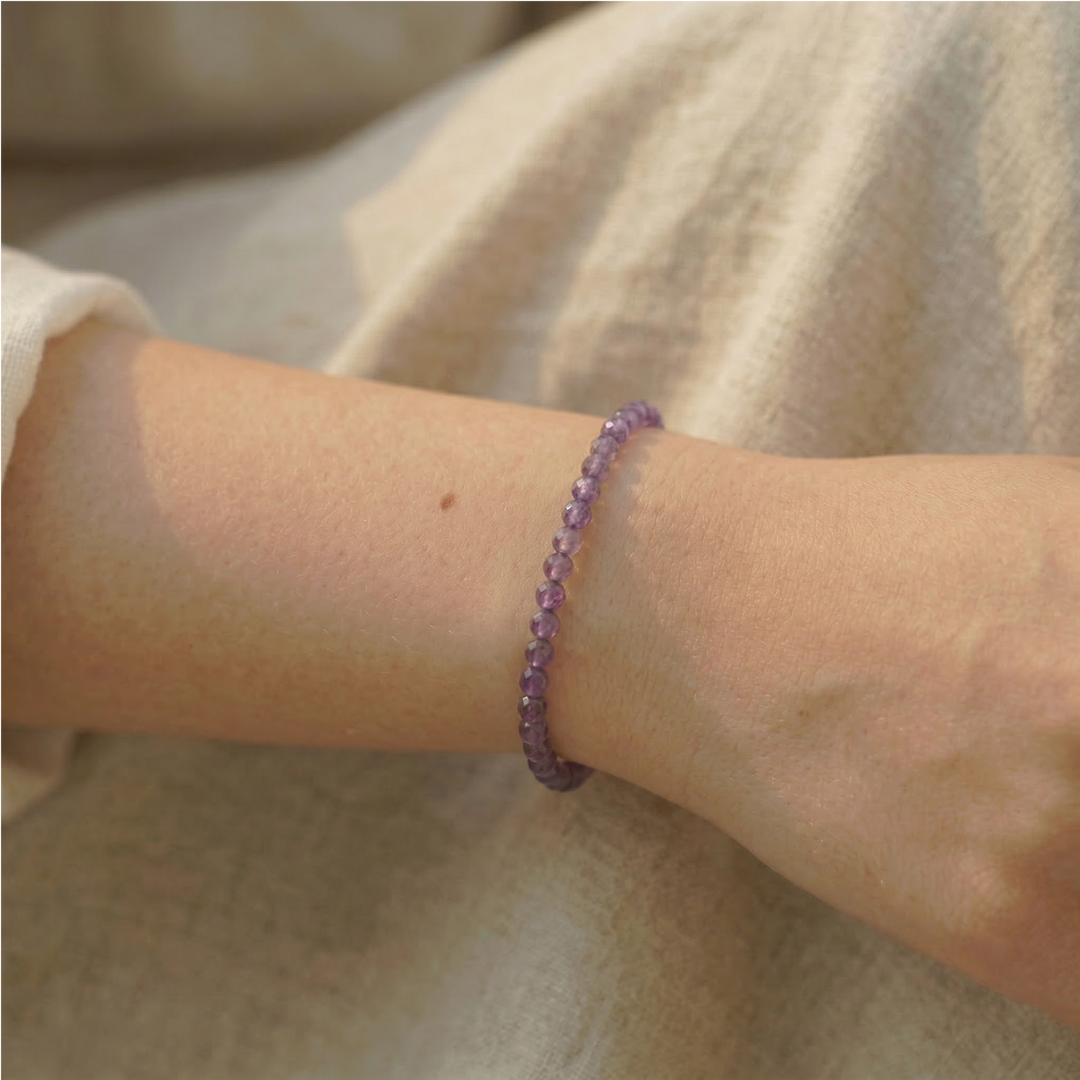 Bracelet fin en aventurine naturelle — Perles 3 mm