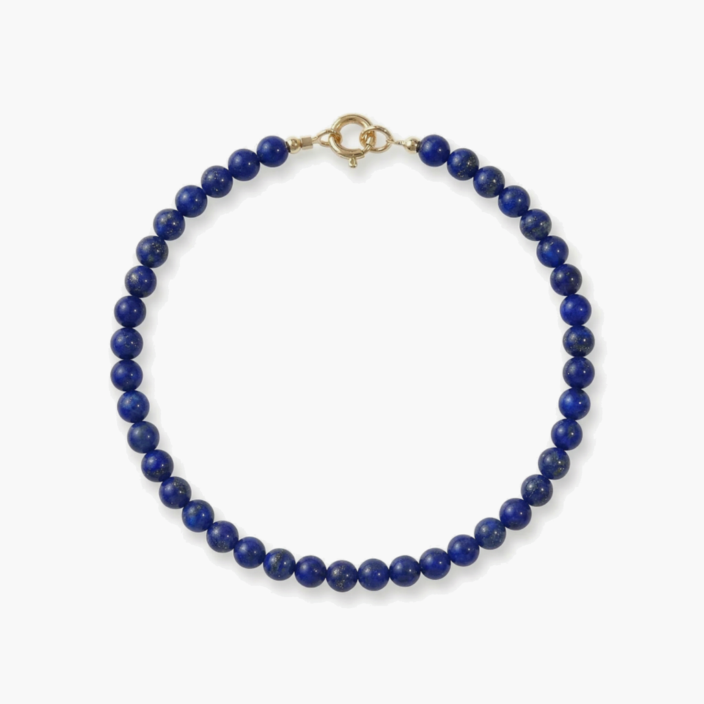 Bracelet fin en lapis-lazuli naturel — Perles 3 mm