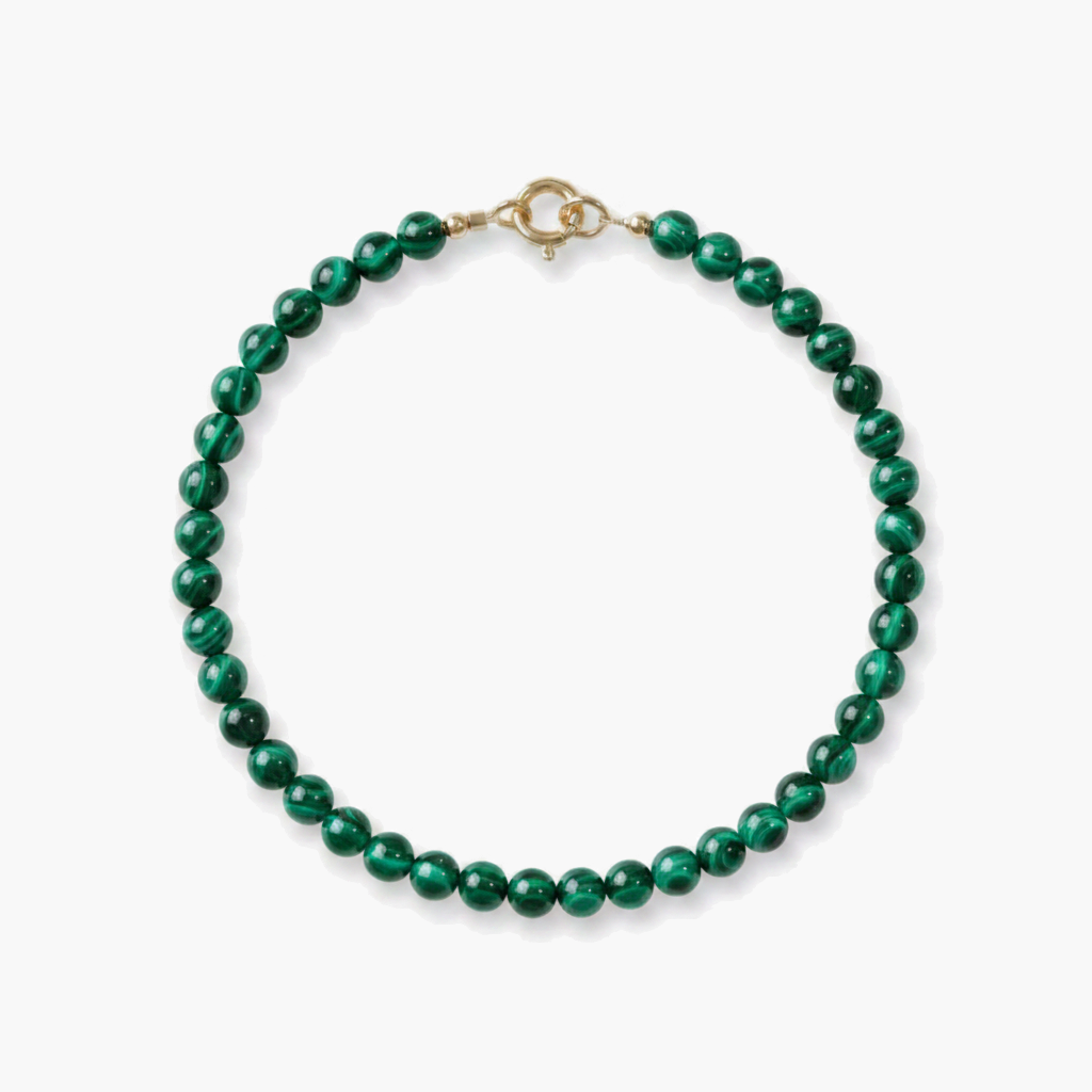 Bracelet fin en malachite naturelle — Perles 3 mm
