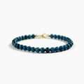 Bracelet fin en œil de tigre bleu naturel — Perles 4 mm