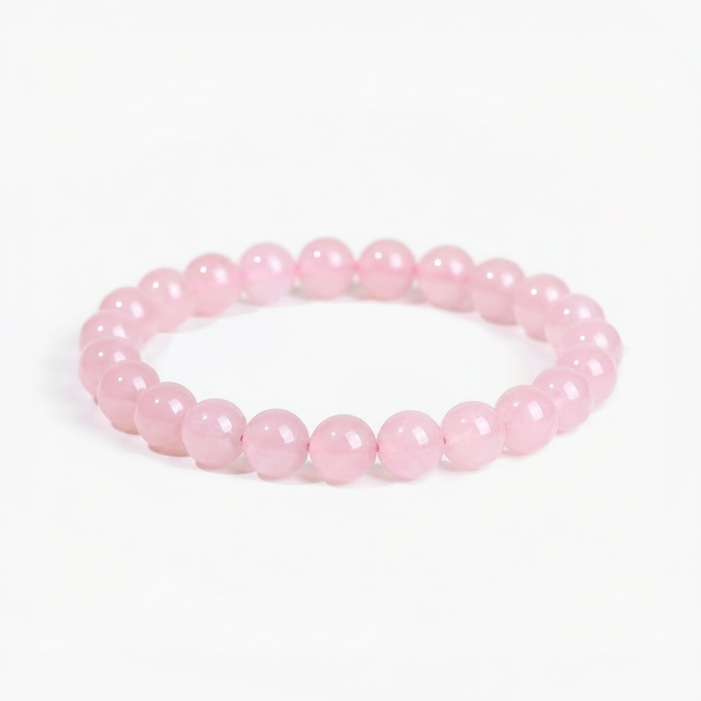 Bracelet en quartz rose naturel